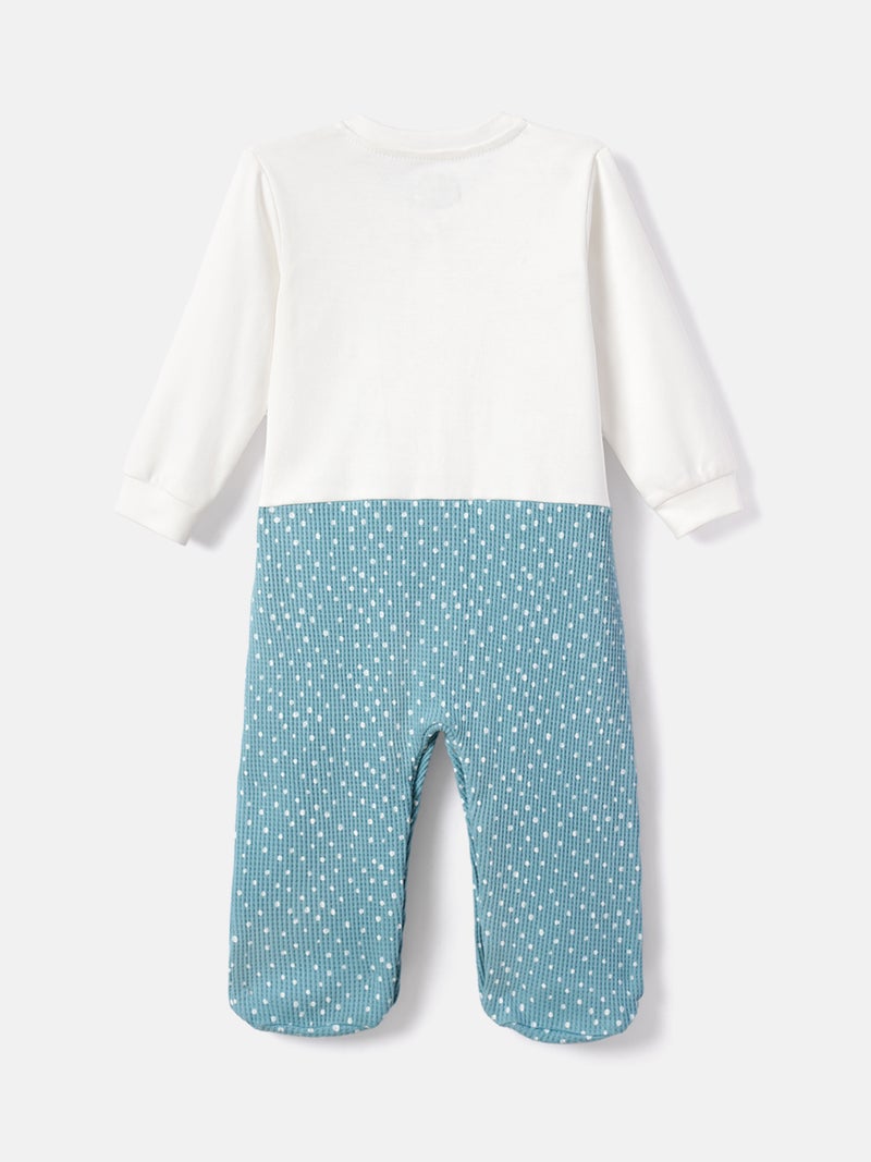 Nautinati Baby Girls' Cotton All-over Polka Printed Sleepsuit with Snap Buttons - Image 3